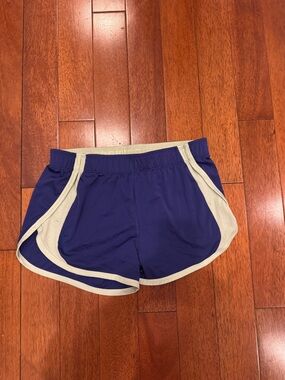 Reebok Purple Athletic Shorts with Cream Trim